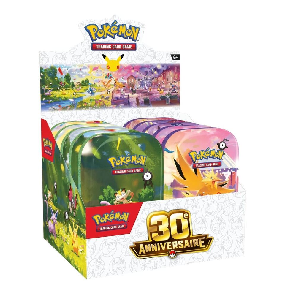 Pokémon 30° anniversario — Display sigillato da 10 Mini-tin (ed. francese)