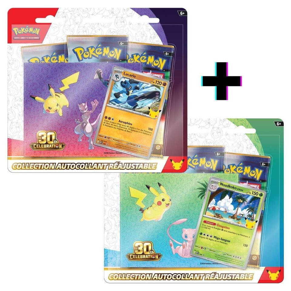 Pokémon 30° anniversario — Coppia di tripack adesivi (ed. francese)