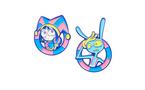 The Amazing Digital Circus Pomni and Jax Enamel Pin Set Game Evolution Exclusive